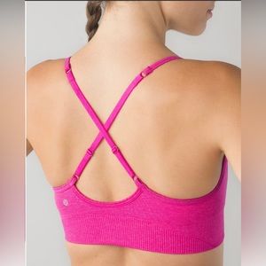 Lululemon Ebb To Street Bra Heathered Jewelled Magenta A/B cup